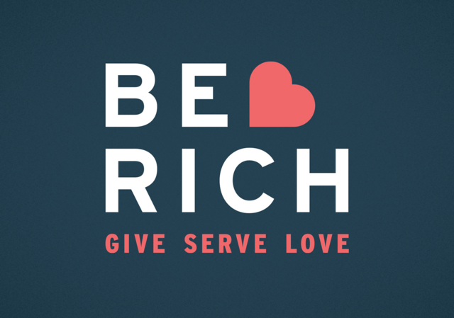 Be Rich, giver serve love logo